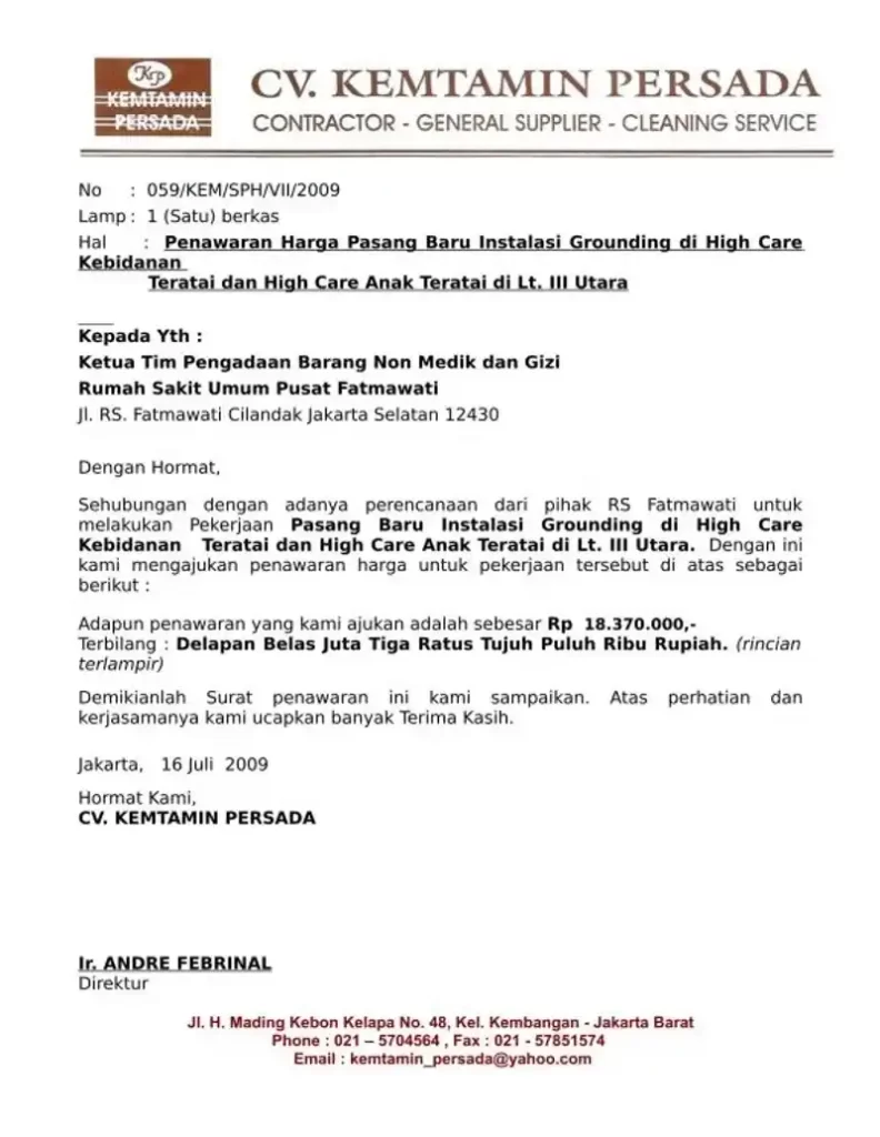 Contoh Quotation
